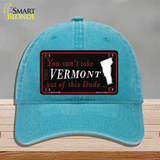 Vermont Dude Novelty License Plate Hat Unconstructed Cotton / Lake Blue