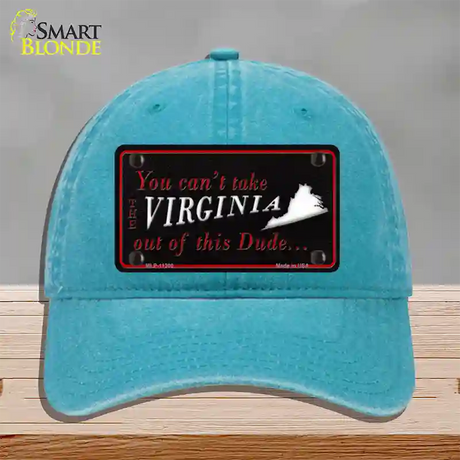 Virginia Dude Novelty License Plate Hat Unconstructed Cotton / Lake Blue