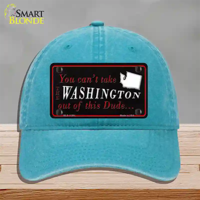 Washington Dude Novelty License Plate Hat Unconstructed Cotton / Lake Blue