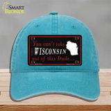 Wisconsin Dude Novelty License Plate Hat Unconstructed Cotton / Lake Blue