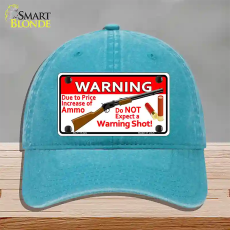 Do Not Expect A Warning Shot Novelty License Plate Hat Unconstructed Cotton / Lake Blue