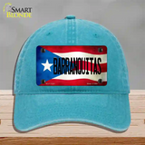 Barranquitas Puerto Rico Flag Novelty License Plate Hat Unconstructed Cotton / Lake Blue