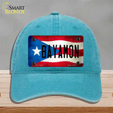 Bayamon Puerto Rico Flag Novelty License Plate Hat Unconstructed Cotton / Lake Blue