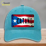 Catano Puerto Rico Flag Novelty License Plate Hat Unconstructed Cotton / Lake Blue