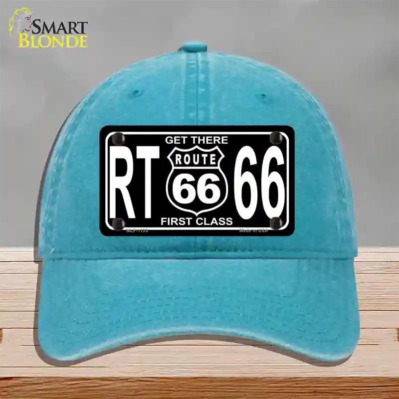 Get There 1st Class Novelty License Plate Hat Unconstructed Cotton / Lake Blue