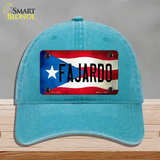 Fajardo Puerto Rico Flag Novelty License Plate Hat Unconstructed Cotton / Lake Blue