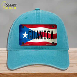 Guanica Puerto Rico Flag Novelty License Plate Hat Unconstructed Cotton / Lake Blue