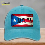 Jayuya Puerto Rico Flag Novelty License Plate Hat Unconstructed Cotton / Lake Blue