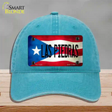 Las Piedras Puerto Rico Flag Novelty License Plate Hat Unconstructed Cotton / Lake Blue