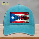 Santa Isabel Puerto Rico Flag Novelty License Plate Hat Unconstructed Cotton / Lake Blue