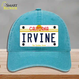 Irvine California Novelty License Plate Hat Unconstructed Cotton / Lake Blue