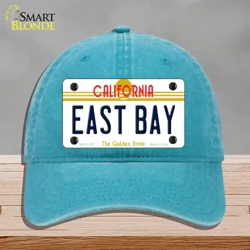 East Bay California Novelty License Plate Hat Unconstructed Cotton / Lake Blue