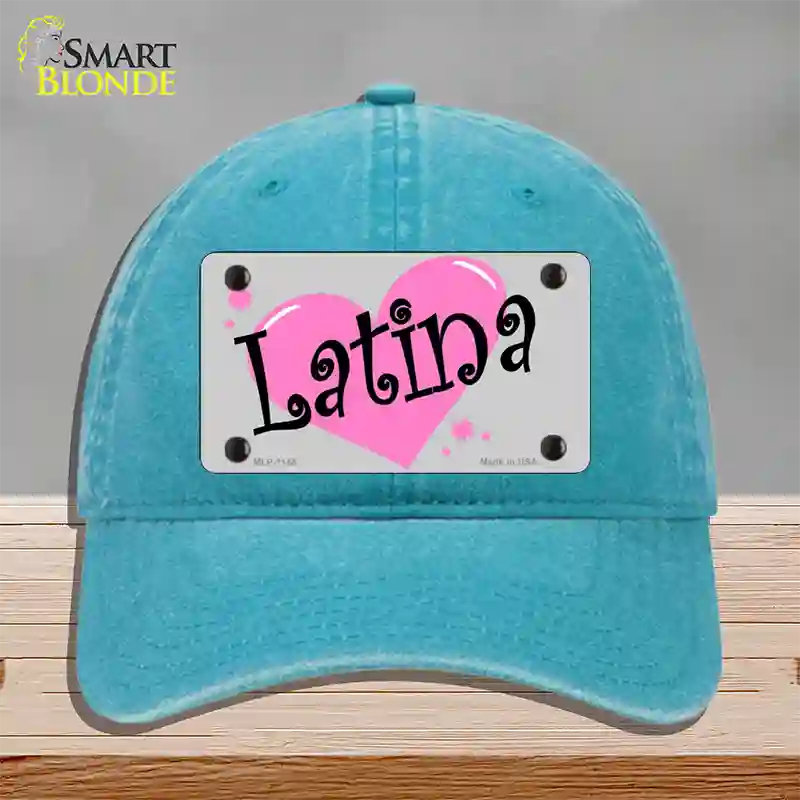 Latina Novelty License Plate Hat Unconstructed Cotton / Lake Blue