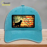 I Love My Cat Novelty License Plate Hat Unconstructed Cotton / Lake Blue