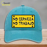 No Cerveza No Trabajo Novelty License Plate Hat Unconstructed Cotton / Lake Blue