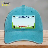 Indiana Recycle State Blank Novelty License Plate Hat Unconstructed Cotton / Lake Blue