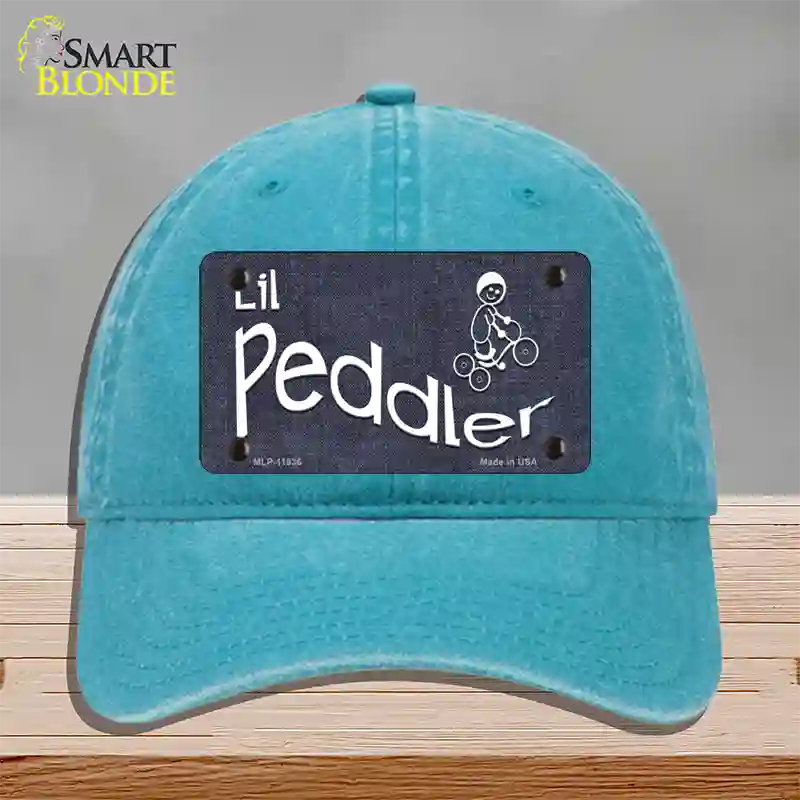 Lil Peddler Novelty License Plate Hat Unconstructed Cotton / Lake Blue