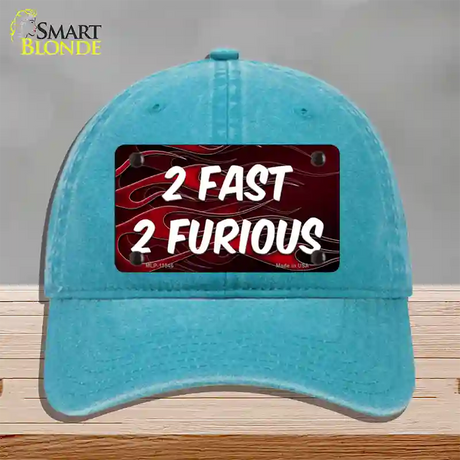 2 Fast 2 Furious Novelty License Plate Hat Unconstructed Cotton / Lake Blue