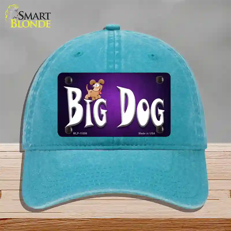 Big Dog Novelty License Plate Hat Unconstructed Cotton / Lake Blue