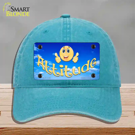 Attitude Novelty License Plate Hat Unconstructed Cotton / Lake Blue