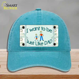 Just Like Dad Novelty License Plate Hat Unconstructed Cotton / Lake Blue