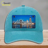 Alabama City Skyline State Novelty License Plate Hat Unconstructed Cotton / Lake Blue