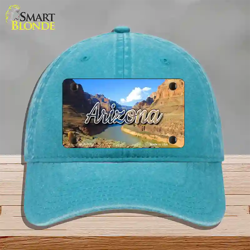 Arizona Canyon State Novelty License Plate Hat Unconstructed Cotton / Lake Blue