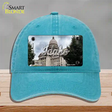 Idaho Capital Building State Novelty License Plate Hat Unconstructed Cotton / Lake Blue