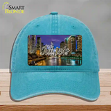 Illinois River City Lights State Novelty License Plate Hat Unconstructed Cotton / Lake Blue