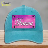 Drama Novelty License Plate Hat Unconstructed Cotton / Lake Blue