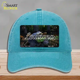 Louisiana Alligator Swamp State Novelty License Plate Hat Unconstructed Cotton / Lake Blue