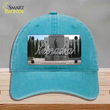 Nebraska Capital Building State Novelty License Plate Hat Unconstructed Cotton / Lake Blue