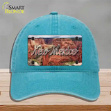 New Mexico Red Canyon State Novelty License Plate Hat Unconstructed Cotton / Lake Blue