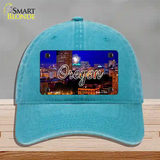 Oregon Firework City Lights State Novelty License Plate Hat Unconstructed Cotton / Lake Blue