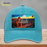 Utah Canyon Arch State Novelty License Plate Hat Unconstructed Cotton / Lake Blue