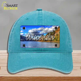 Wisconsin Colorful Lake State Novelty License Plate Hat Unconstructed Cotton / Lake Blue