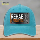 Rehab Is For Quitters Novelty License Plate Hat Unconstructed Cotton / Lake Blue