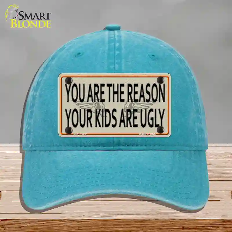 You Are The Reason Novelty License Plate Hat Unconstructed Cotton / Lake Blue