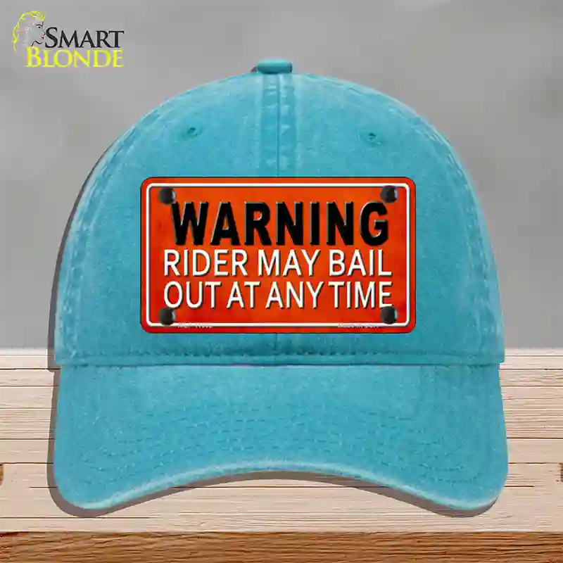 Rider May Bail Novelty License Plate Hat Unconstructed Cotton / Lake Blue