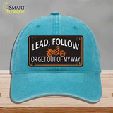 Lead Follow Novelty License Plate Hat Unconstructed Cotton / Lake Blue