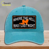 Where The Hell Novelty License Plate Hat Unconstructed Cotton / Lake Blue