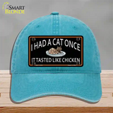 I Had A Cat Once Novelty License Plate Hat Unconstructed Cotton / Lake Blue