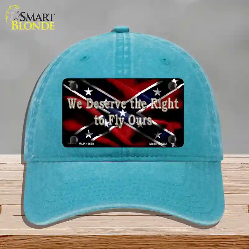 We Deserve The Right Novelty License Plate Hat Unconstructed Cotton / Lake Blue