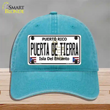 Puerta De Tierra Puerto Rico Novelty License Plate Hat Unconstructed Cotton / Lake Blue