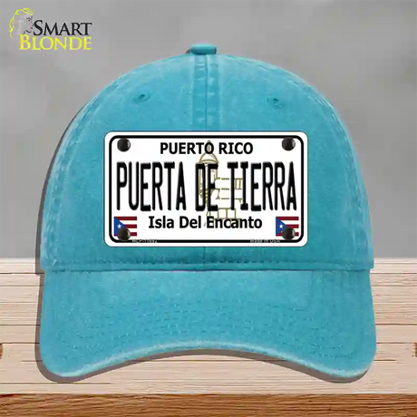 Puerta De Tierra Puerto Rico Novelty License Plate Hat Unconstructed Cotton / Lake Blue