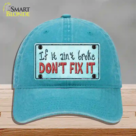 Dont Fix It Novelty License Plate Hat Unconstructed Cotton / Lake Blue