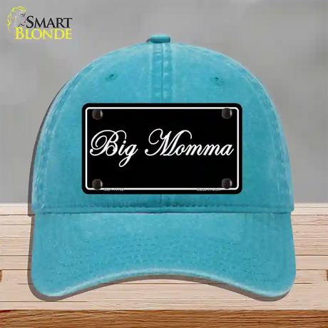 Big Momma Novelty License Plate Hat Unconstructed Cotton / Lake Blue