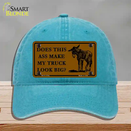 Does This Ass Novelty License Plate Hat Unconstructed Cotton / Lake Blue