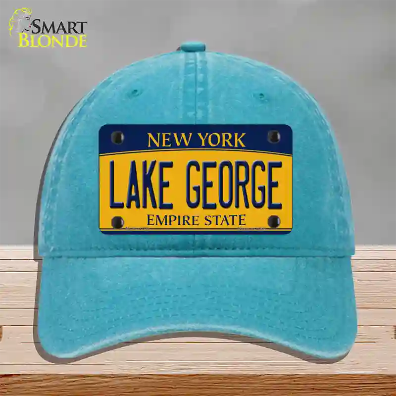 Lake George New York Novelty License Plate Hat Unconstructed Cotton / Lake Blue