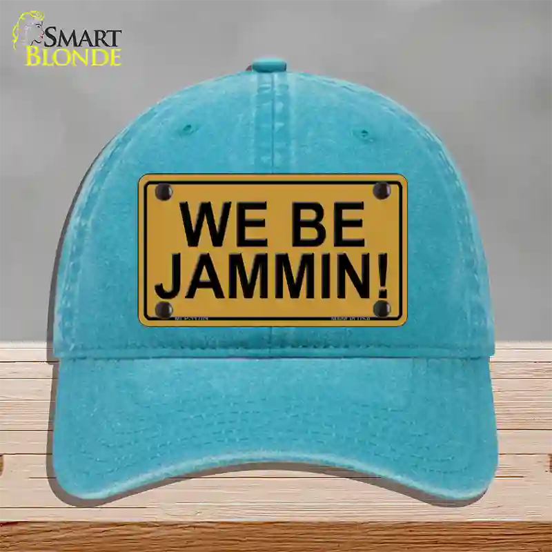 We Be Jammin Novelty License Plate Hat Unconstructed Cotton / Lake Blue